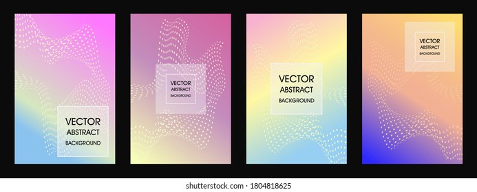 A set of bright neon banners. Advertising background in tender shades.