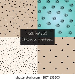 Set of  bright patterns with subtle curls and abstract spots
