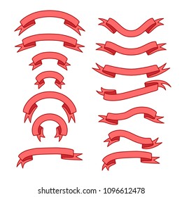 Set Bright Pink Different Ribbons Gradient Stock Vector (Royalty Free ...