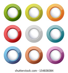 set of bright plastic buttons