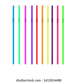 Set of bright  plastic drinking straws
