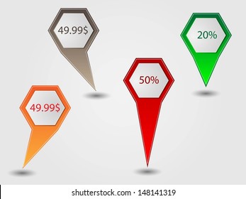 Set of bright pointers sales, discounts