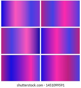 Set of bright purple backgrounds with a metal effect. Vector illustration with shiny plates.