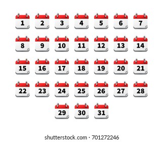 Set Bright Realistic Icons Calendar Dates Stock Vector (royalty Free 