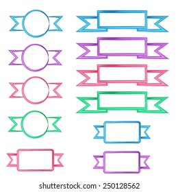 Set of bright ribbons, banners