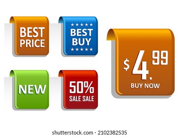 Set of bright ribbons. - Colored title design. - Vector Graphic  Element for for promotion and sale.