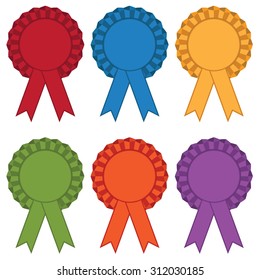 Blank Rosettes Stitched Ribbons Isolated On Stock Vector (Royalty Free ...