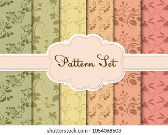Set of bright seamless backgrounds for your design. Vector illustration