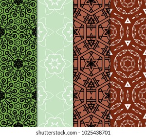 Set of bright seamless pattern background. Vector illustration for design. Abstract geometric frame. Fashion design