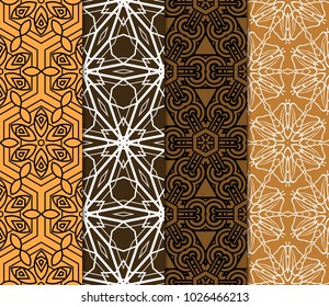 Set of bright seamless pattern background. Vector illustration for design. Abstract geometric frame. Fashion design