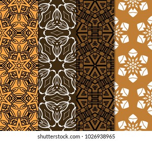 Set of bright seamless pattern background. Vector illustration for design. Abstract geometric frame. Fashion design
