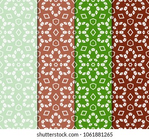 Set of Bright seamless pattern background. Vector illustration. Abstract geometric frame. Stylish decorative ornament