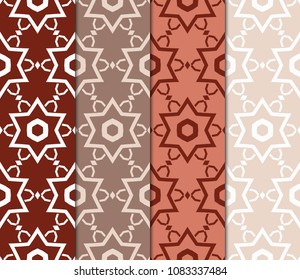 Set of Bright seamless pattern background. Vector illustration. Abstract geometric frame. Stylish decorative ornament.