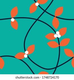 Set of bright seamless vector patterns. Collection with floral ornament. For cards, backgrounds, sites, scrapbooking clothes, bedding, pillowcases and tablecloths. Sprigs of snow berry. EPS 10
