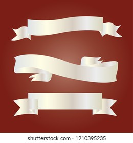 set of bright silver ribbon
