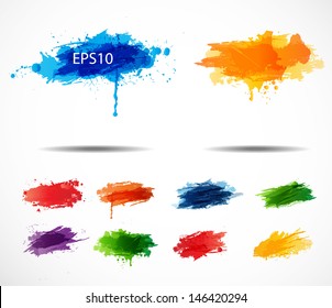 Set of Bright splashes isolated on a white background. Vector illustration. 