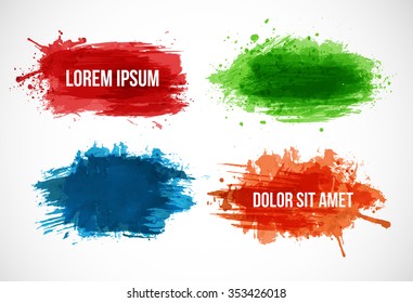 Set of Bright splashes isolated on a white background. Vector illustration. 