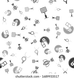 Set Bright stadium lights, Award cup and American football ball, American football helmet and Whistle on seamless pattern. Vector
