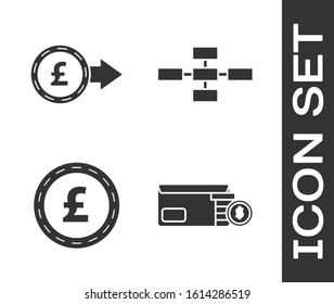 Set Bright stadium lights, Coin money with pound sterling symbol, Coin money with pound sterling symbol and Business hierarchy organogram chart infographics icon. Vector