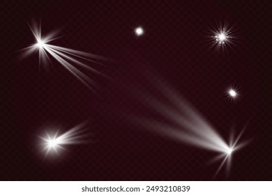 Conjunto de estrellas brillantes.Chispa de luz.La estrella parpadea brillantemente.Conjunto de efectos brillantes.	