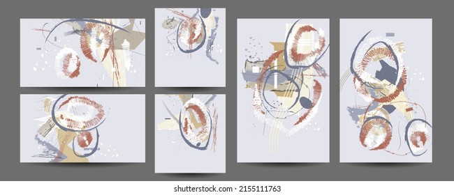 Establece las texturas de póster mínimo y los objetos abstractos del jugoso verano brillante multicolor. Colección de la idea de diseño de plantillas geométricas y elegantes