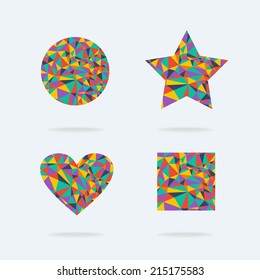 Set of bright symbols