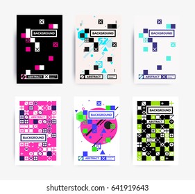 Set of bright template for design. Perfect suitable magazine cover poster