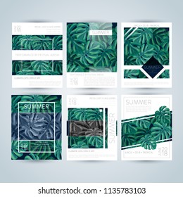 Set of bright and trendy summer posters