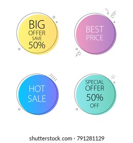 Set of bright vector banners isolated on white background