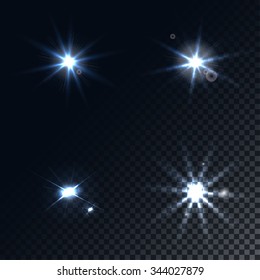 Set of bright vector flashes.
Set of four bright spots on a translucent background. Vector flashes. 