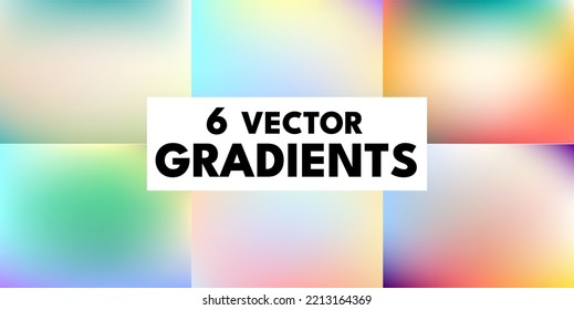 A set of bright vector gradients in trending color combinations. For covers, wallpapers, branding and other projects. You can use gradients for any of the projects.