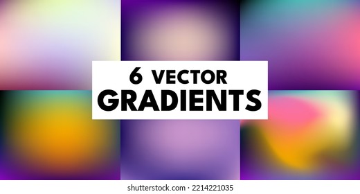 A set of bright vector gradients in trending color combinations. For covers, wallpapers, branding and other projects. You can use gradients for any of the projects.