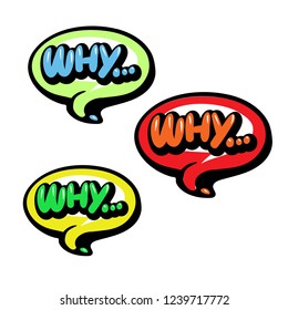 Set of bright vector speech bubbles. Colorful emotional icons isolated on white background. Comic and cartoon style.