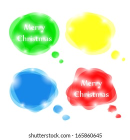 Set of bright vector speech bubbles for Christmas design