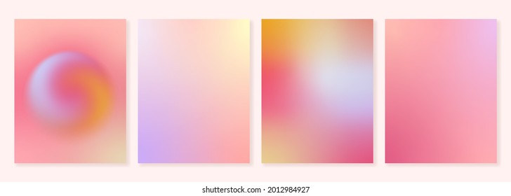 Set of bright vibrant summer gradient backgrounds with soft transitions. Applicable for covers, wallpapers, branding and other projects. Vector, can be enlarged to any size and used for printing.