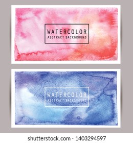 Set of bright watercolor banners for your design. Vector illustration.