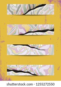 Set of Bright watercolor stains