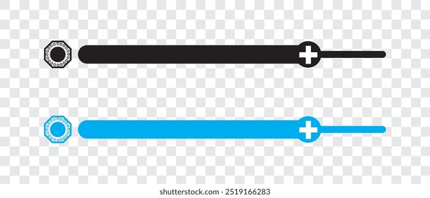 set of Brightness icon vector, Brightness icon on png background. vector illustration.