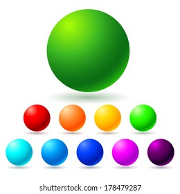 Set of brignt colored balls. Full spectrum.