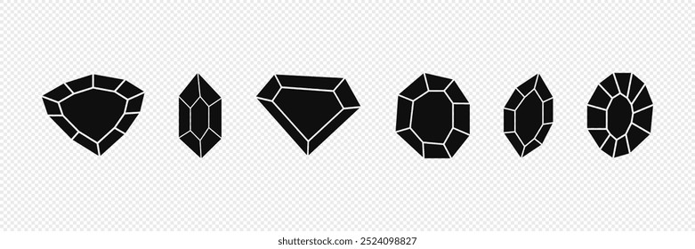 Brillante Diamanten im flachen Stil. Vektor. Auf weißem Hintergrund.