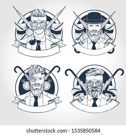 Set of british men. Vector illustration