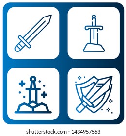 Set of broadsword icons such as Sword , broadsword