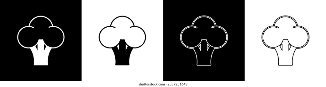 Set Broccoli icon isolated Set background.  Vector