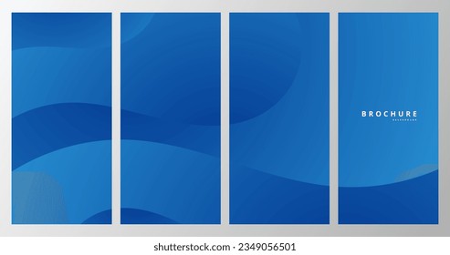 Set of Brochure with Abstract Aquatic Elegance Contemporary Blue Wave Gradient