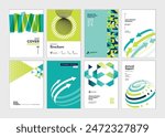 Set of brochure, annual report, business plan cover design templates. Vector illustrations for business presentation, business paper, corporate document, flyer and marketing material.