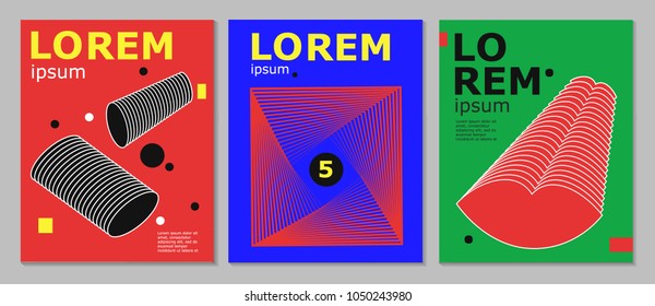 Set of brochure, annual report, flyer design templates with line shapes. Vector illustrations for business presentation, layout template designs, Banners, Posters Flyers and Banner Design