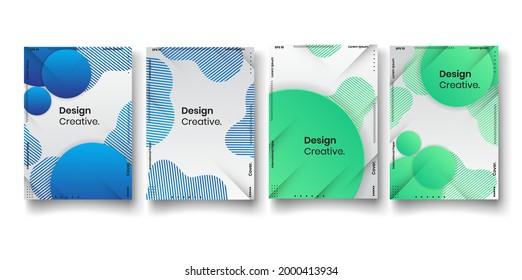 Set of brochure, annual report, flyer design templates. Vector illustrations for business presentation, business paper, corporate document cover and layout template designs.