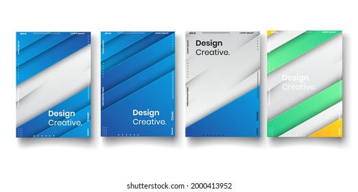 Set of brochure, annual report, flyer design templates. Vector illustrations for business presentation, business paper, corporate document cover and layout template designs.