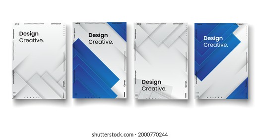 Set of brochure, annual report, flyer design templates. Vector illustrations for business presentation, business paper, corporate document cover and layout template designs.