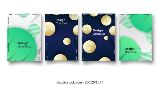 Set of brochure, annual report, flyer design templates. Vector illustrations for business presentation, business paper, corporate document cover and layout template designs.